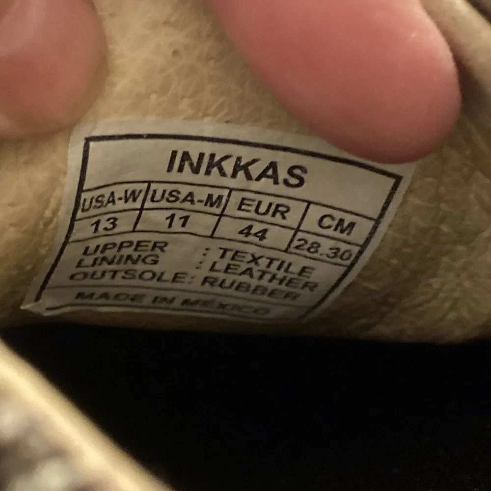 Inkkas  Canvas/Suede Sneakers Boho Native Aztec Gray Brown Mens 11 Womens 13‎